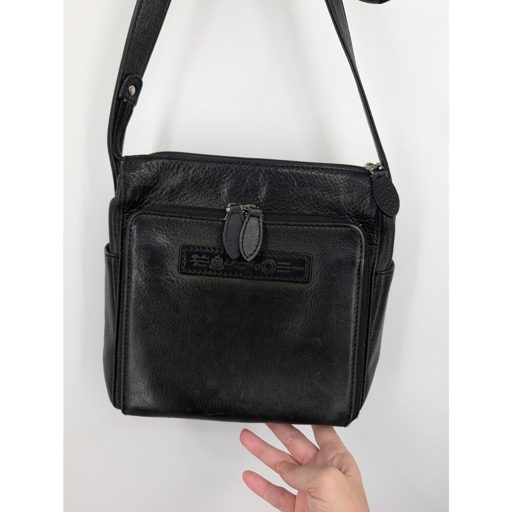 Fossil Black Leather Crossbody Bag #75082 Organizer Work Career Office ** - Picture 4 of 10